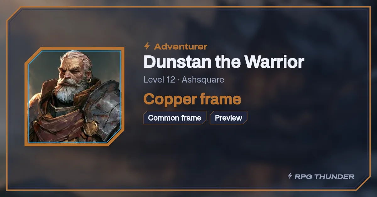 Copper frame on the shop’s try-on card, as Discord shows it