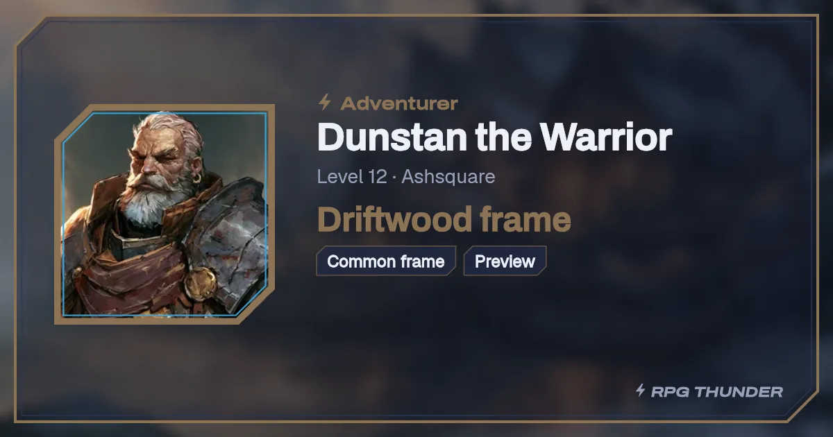 Driftwood frame on the shop’s try-on card, as Discord shows it
