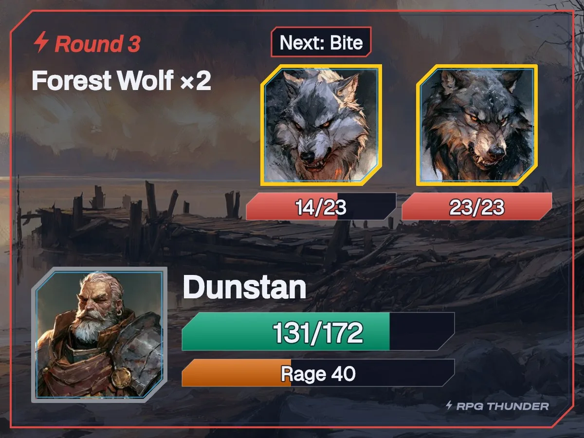 Iron frame on the battle card, as Discord shows it