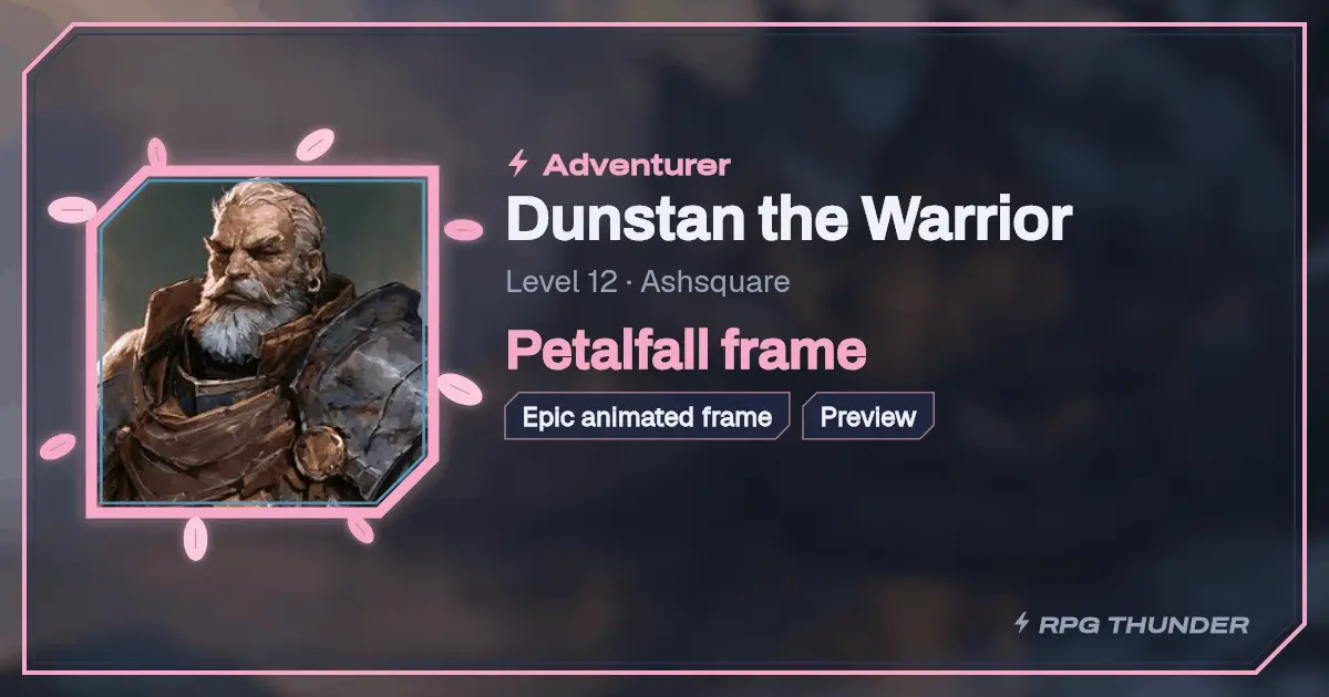 Petalfall frame on the shop’s try-on card, as Discord shows it