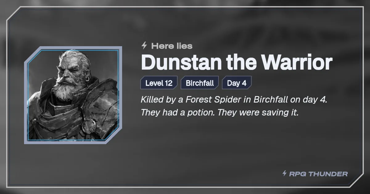 Plain stone on the obituary card, as Discord shows it