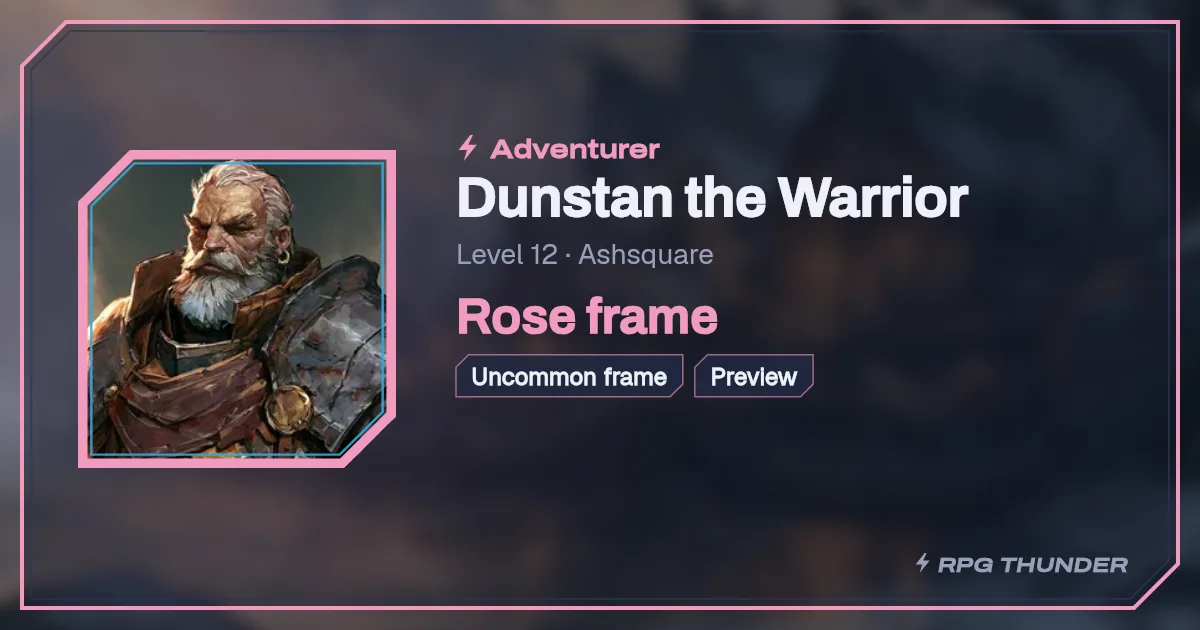 Rose frame on the shop’s try-on card, as Discord shows it