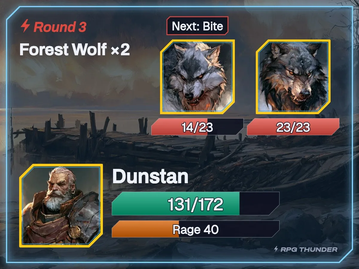 Stormglass on the battle card, as Discord shows it