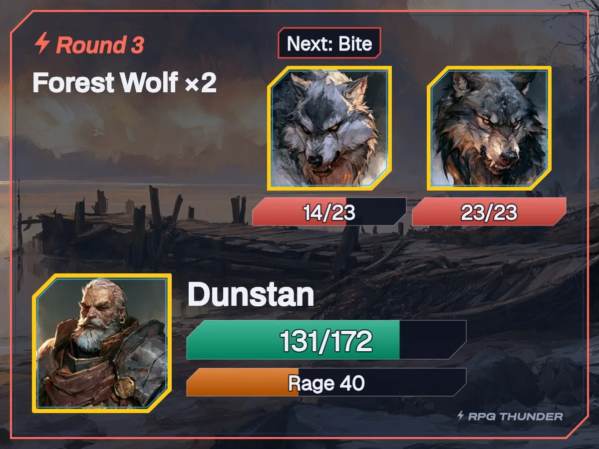 Sunset on the battle card, as Discord shows it