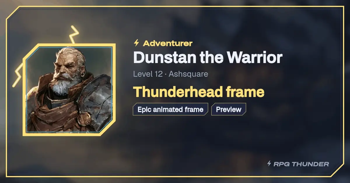Thunderhead frame on the shop’s try-on card, as Discord shows it