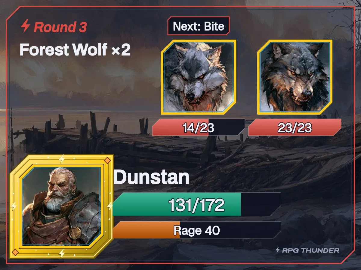 Thunderstrike frame on the battle card, as Discord shows it