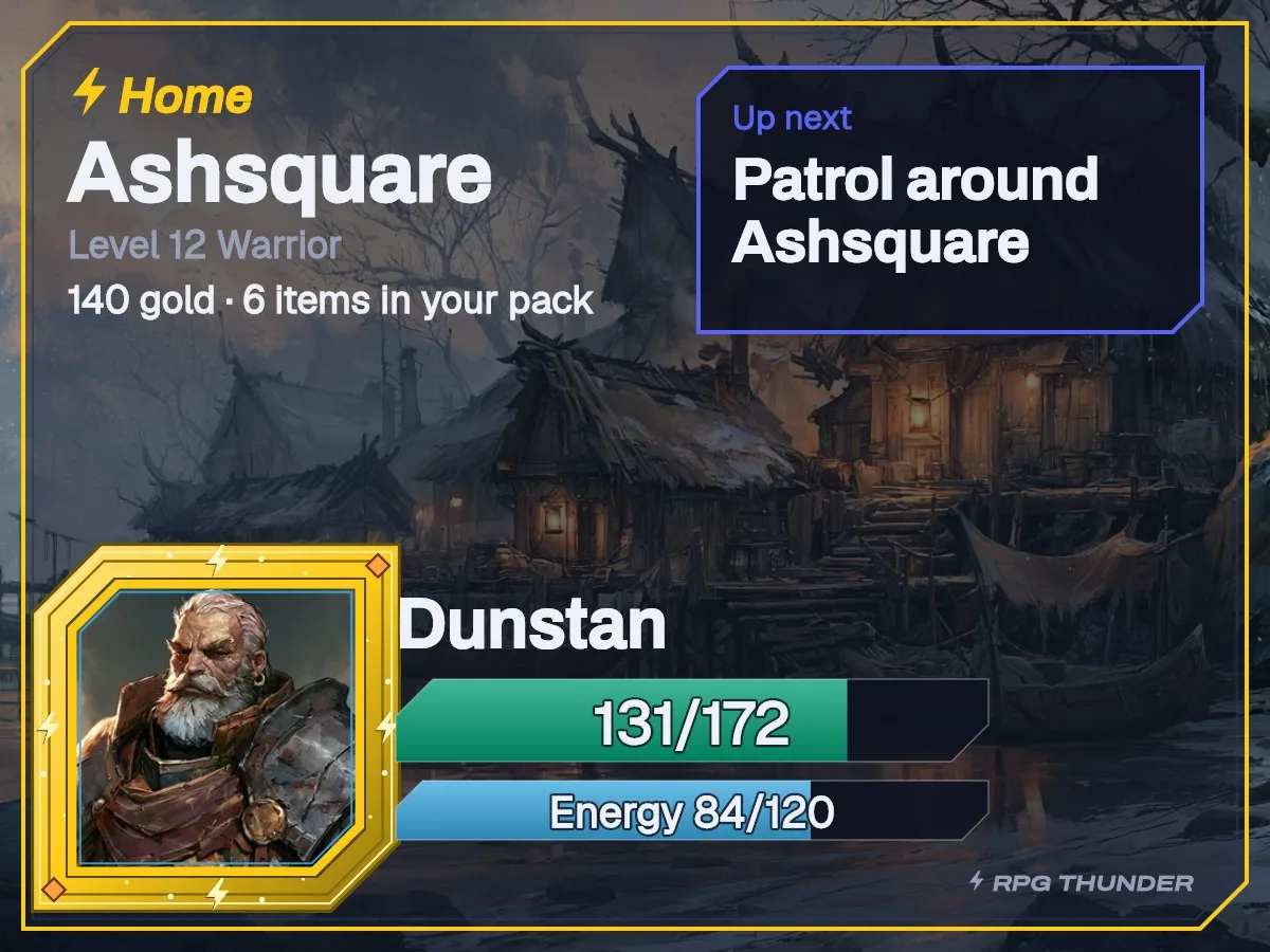 Thunderstrike frame on the home card, as Discord shows it