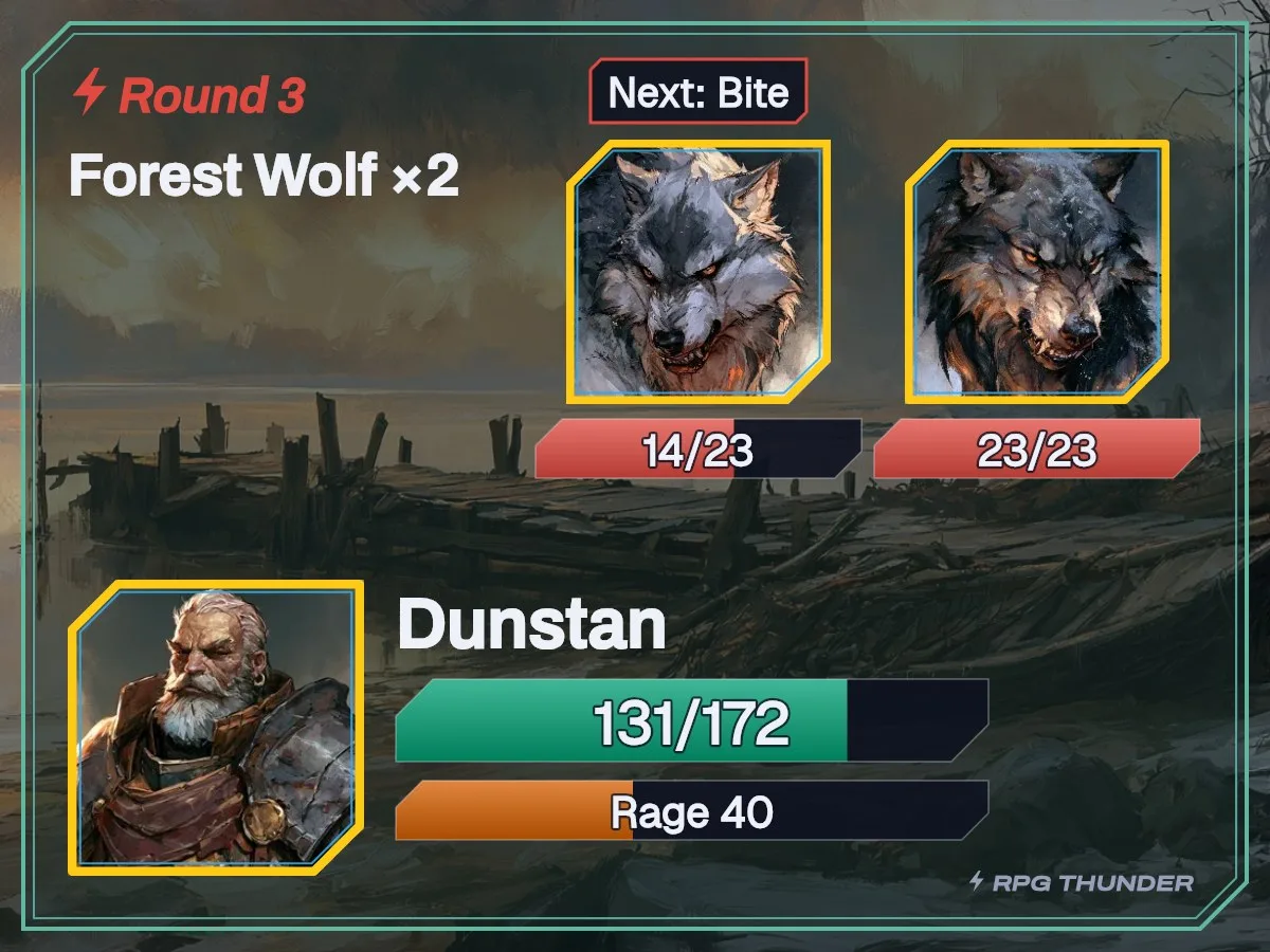 Verdigris on the battle card, as Discord shows it